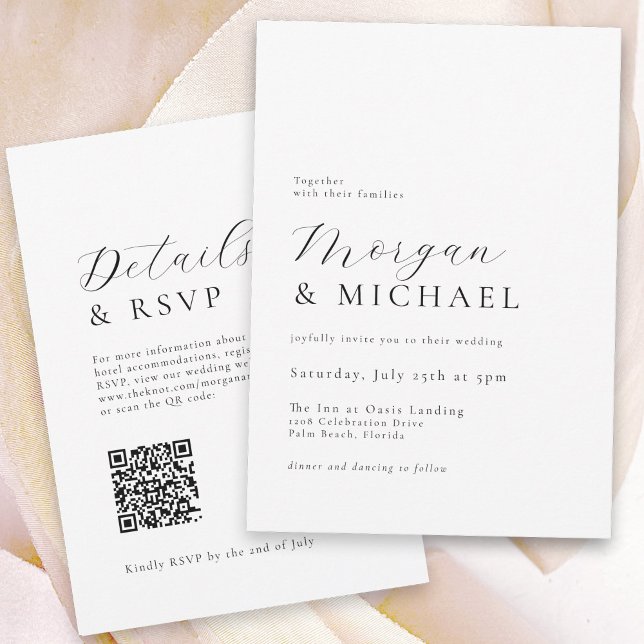 Invitación Nombres de estilo Boda clásico mínimo simple (Subido por el creador)