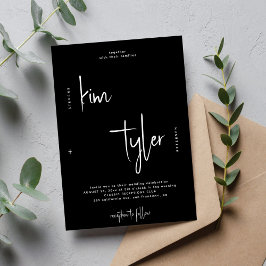 Invitación Nombres minimalistas modernos para boda con letra