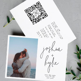 Invitación Nombres modernos Personalizado de fotos código QR 