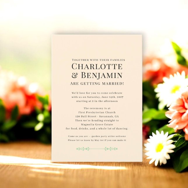 Invitación Nombres modernos románticos de jardines de boda co (Subido por el creador)