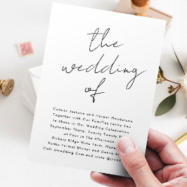 Invitación Nombres personalizados blanco negro moderno El Bod