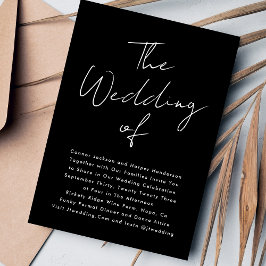 Invitación Nombres personalizados Blanco y negro moderno El B