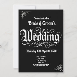 Invitación Nombres personalizados de Bodas Metalizado de Blac