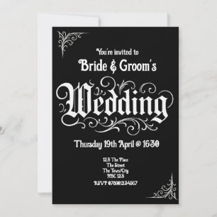 Invitación Nombres personalizados de Bodas Metalizado de Blac
