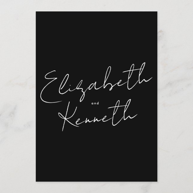 Invitación Nombres personalizados modernos y sencillos Boda b (Reverso)