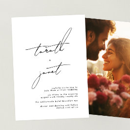 Invitación NOMBRES Premium Elegante Boda de fotografías en bl