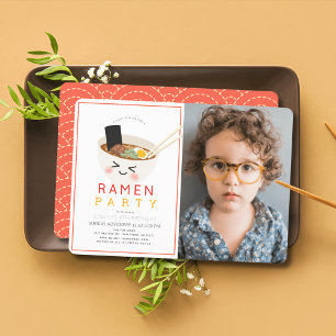 Invitación Noodle japonés Ramen Noodle Chino foto cumpleaños
