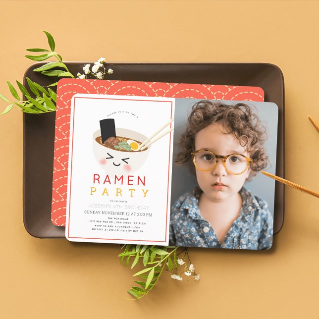 Invitación Noodle japonés Ramen Noodle Chino foto cumpleaños (Subido por el creador)