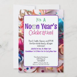 Invitación Noon Year's Colorful Family Fiesta
