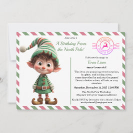 Invitación North Pole Birthday Magic | Enchanted Elf
