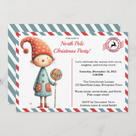 Invitación North Pole party Magic | Enchanted Elf