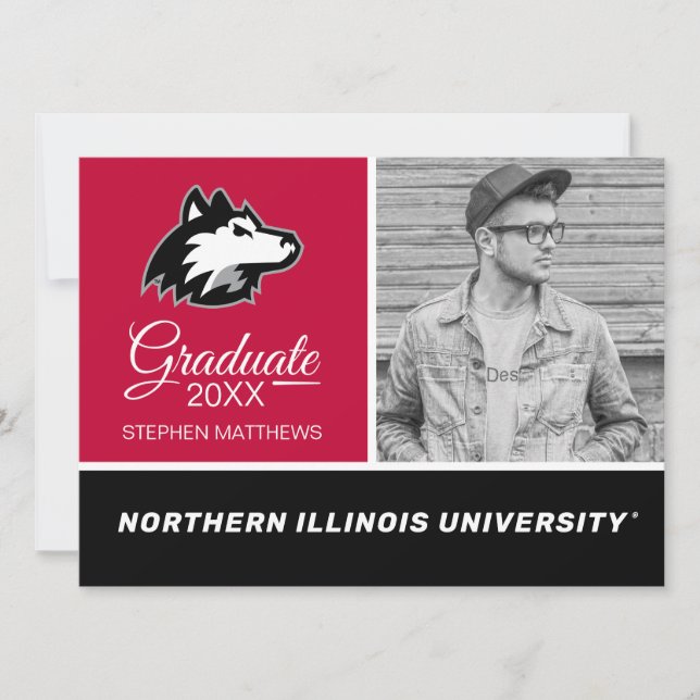 Invitación Northern Illinois Huskies | Graduación (Anverso)
