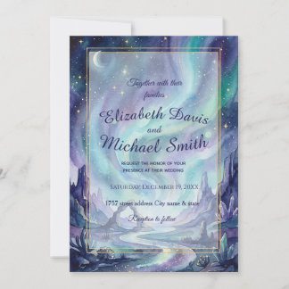 Invitación Northern Lights Night Sky Romantic Landscape