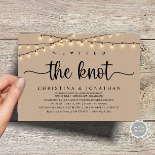Invitación Nos Amarramos A La Cena Rústica Boda Elopement