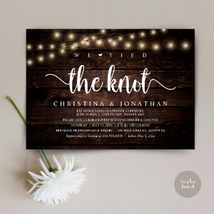 Invitación Nos Amarramos A La Cena Rústica Boda Elopement