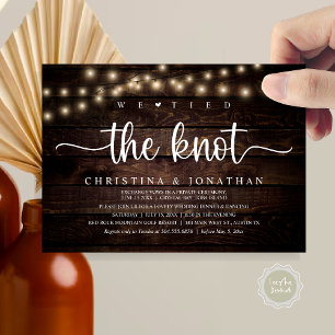 Invitación Nos Amarramos A La Cena Rústica Boda Elopement