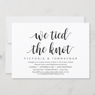 Invitación Nos Amarramos Al Knot, Boda Elopement Dinner
