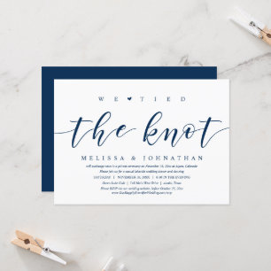 Invitación Nos Amarramos Al Knot, Boda Elopement Fiesta De Ce