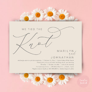 Invitación Nos Amarramos Al Knot, Boda Elopement Fiesta De Ce