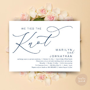 Invitación Nos Amarramos Al Knot, Boda Elopement Fiesta De Ce