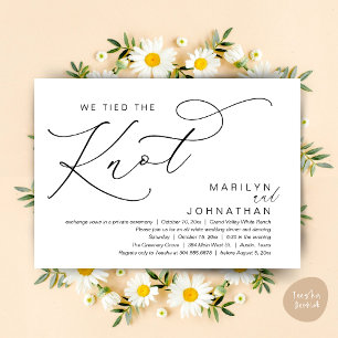 Invitación Nos Amarramos Al Knot, Boda Elopement Fiesta De Ce