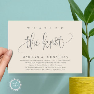 Invitación Nos Amarramos Al Knot, Boda Elopement Fiesta De Ce
