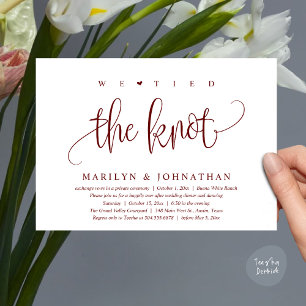 Invitación Nos Amarramos Al Knot, Boda Elopement Fiesta De Ce