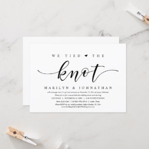 Invitación Nos Amarramos Al Knot, Boda Elopement Fiesta De Ce