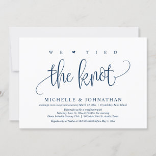 Invitación Nos Amarramos Al Knot, Boda Fiesta De Elopement