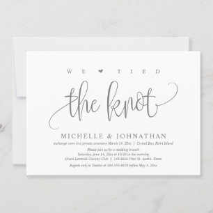 Invitación Nos Amarramos Al Knot, Boda Fiesta De Elopement In