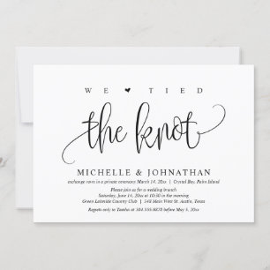 Invitación Nos Amarramos Al Knot, Boda Fiesta De Elopement In