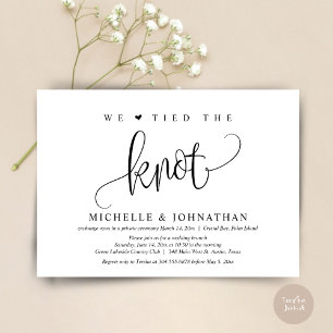 Invitación Nos Amarramos Al Knot, Boda Fiesta De Elopement In