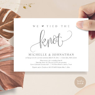 Invitación Nos Amarramos Al Knot, Boda Fiesta De Elopement In