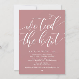 Invitación Nos atamos el nudo, Boda Fiesta Elopement