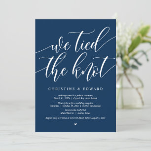 Invitación Nos atamos el nudo, Boda Fiesta Elopement