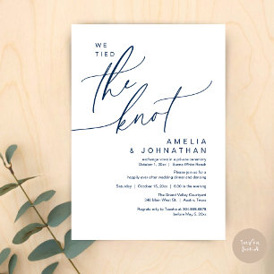 Invitación Nos atamos el nudo, Boda romántico Fiesta de cena