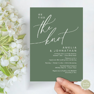 Invitación Nos atamos el nudo, Boda romántico Fiesta de cena