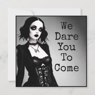 Invitación Nos atrevemos a venir Fiesta de Halloween