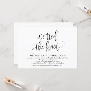 Invitación Nos Casamos, Celebración de Elopamiento Nupcial En
