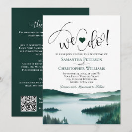 Invitación ¡Nos Casamos! Código QR de Boda en Lago de Montaña