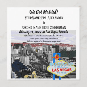 Invitación Nos casamos con el Boda de Las Vegas.