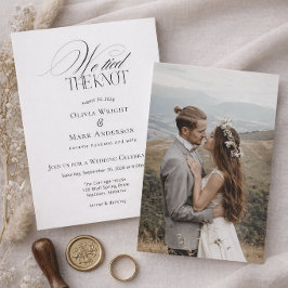 Invitación Nos casamos con recepción de boda con foto