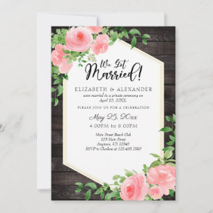Invitación Nos Casamos Con Un Boda De Flores Rosadas De Mader