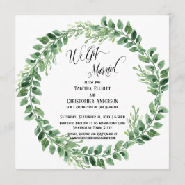 Invitación Nos Casamos Corona de Bodas Verdes Solo Recepción