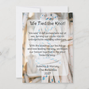 Invitación Nos casamos en un barco de fondo Nudo Elopement