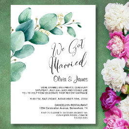 Invitación Nos Casamos Eucalipto Sale La Recepción De La Boda