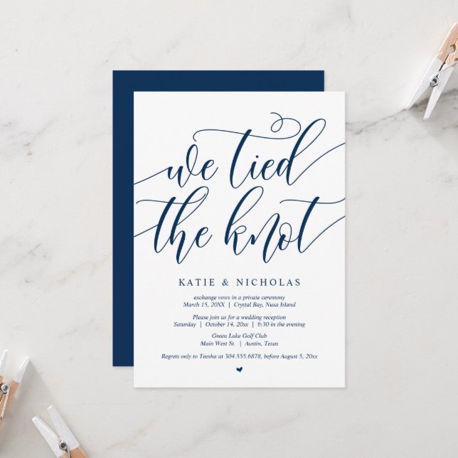 Invitación Nos casamos, Fiesta de Boda Fugaz (Anverso/Reverso In Situ)