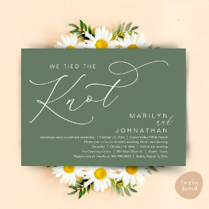 Invitación Nos Casamos, Fiesta de Cena de Elopement de Boda