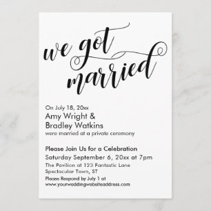 Invitación Nos Casamos Fiesta de Post-Boda de Caligrafía