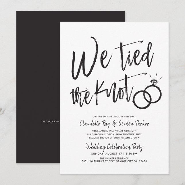 Invitación Nos Casamos | Fiesta Después de la Boda (Anverso / Reverso)